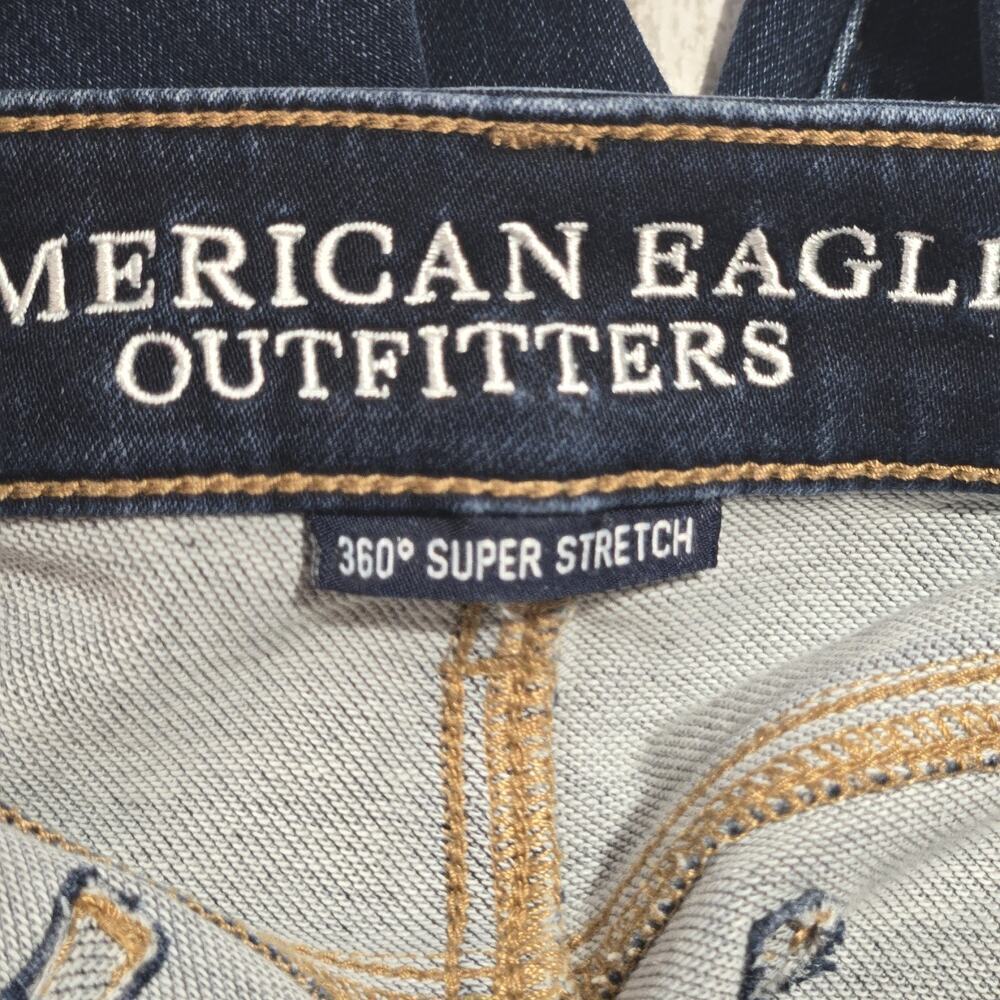 American Eagle 360 Super Stretch Jegging Crop Jeans Size 4 Starburst Distressed - Picture 8 of 11